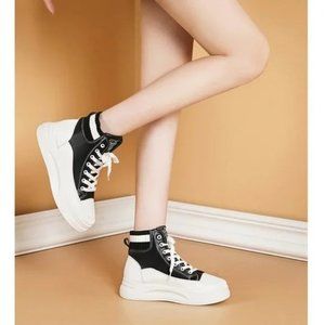 autumn new casual sports shoes high-top thick-soled white shoes